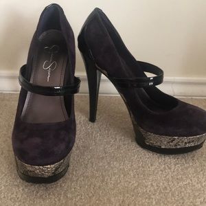 Jessica Simpson Purple Suede w/SnakeSkin Platform